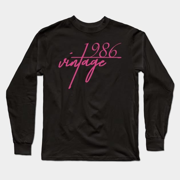 1986 Vintage. 34th Birthday Cool Gift Idea Long Sleeve T-Shirt by FromHamburg